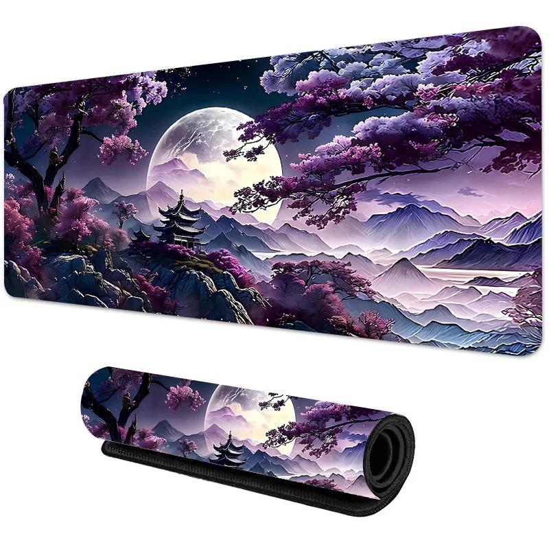 Sakura Scenery Mouse Pad Large Anti-Slip Rubber Gaming MousePad Durable Desk Mat Thick Seam Edge Office Gaming Table Carpet