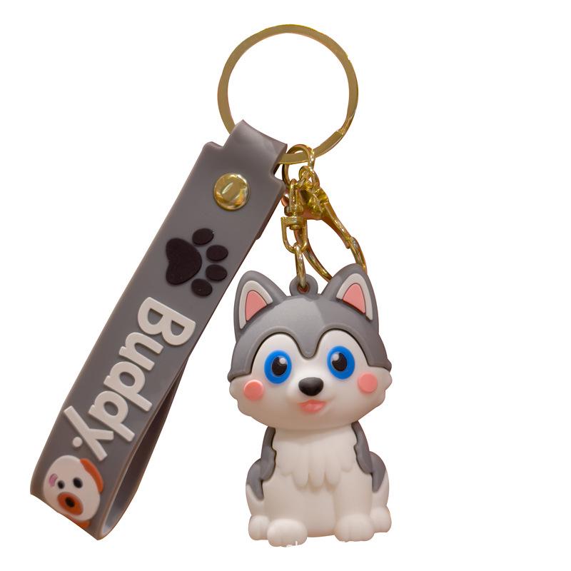 Cute Cartoon Husky & Shiba Inu Puppy Keychain: Teddy Keyring & Backpack Pendant Gift Labrador Keychain