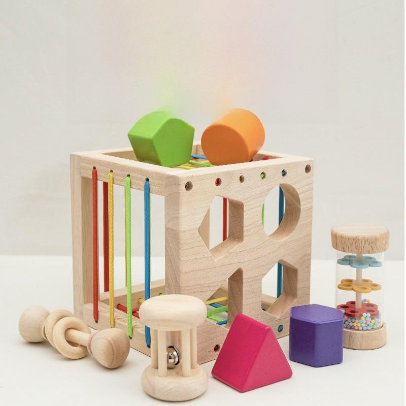 Montessori Wooden Block Set For Toddlers Infant Development And Learning