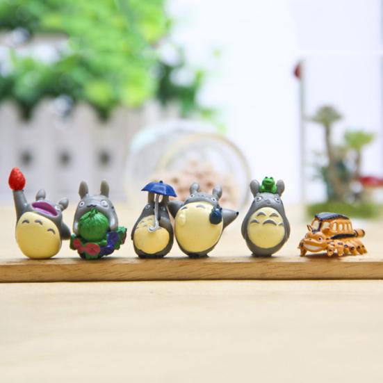 12Pcs/Set Anime Totoro Resin Models Miniature Dollhouse Bonsai Scenery Decor