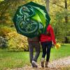 1pc green Dragon Themed Umbrella, 8 Rib Frame,Automatic Opening 3 Fold Umbrella, Lightweight and Durable Couple Umbrella-219