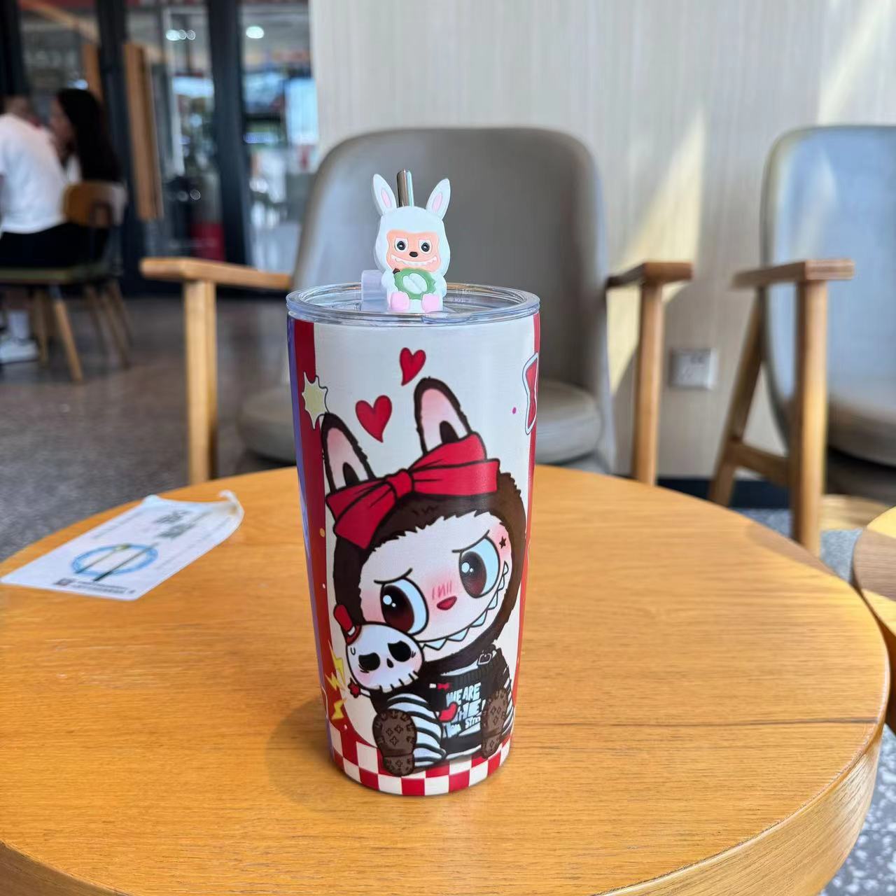 

Creative 3D Printing Cartoon 20oz Car Cup 304 Stainless Steel Vacuum Thermos Cup Large Capacity Straw Bingba Cup 20oz