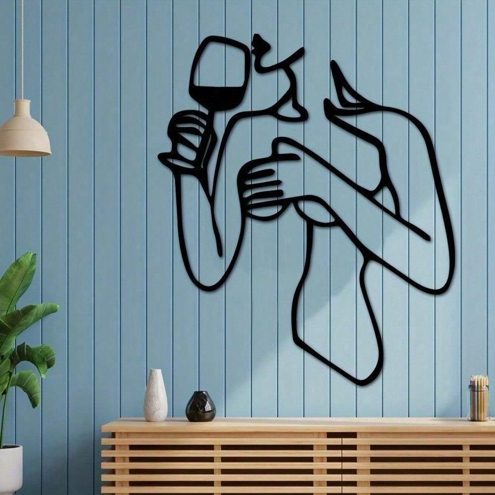 A Lady Drinking by Goblet Modern Home Decor for Bedroom, Living Room, or Bathroom.