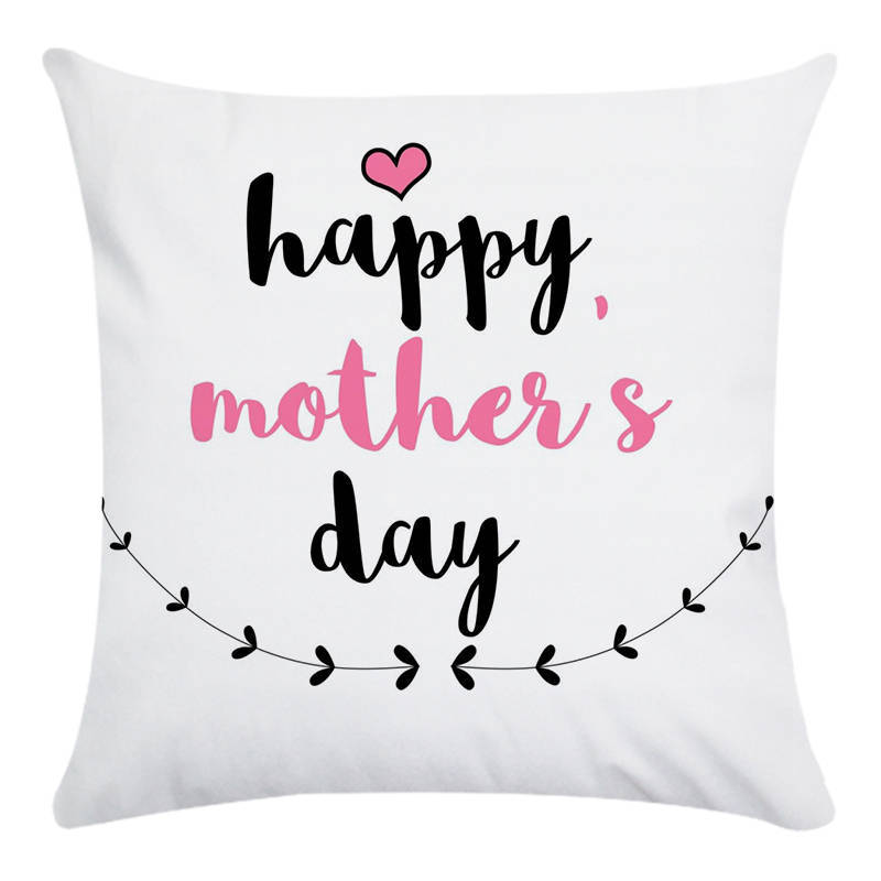 Creative Mother'S Day Letter Patterns Digital Printing Short Plush Pillow Covers For Car Sofa Office Cushion Cover Home Goods