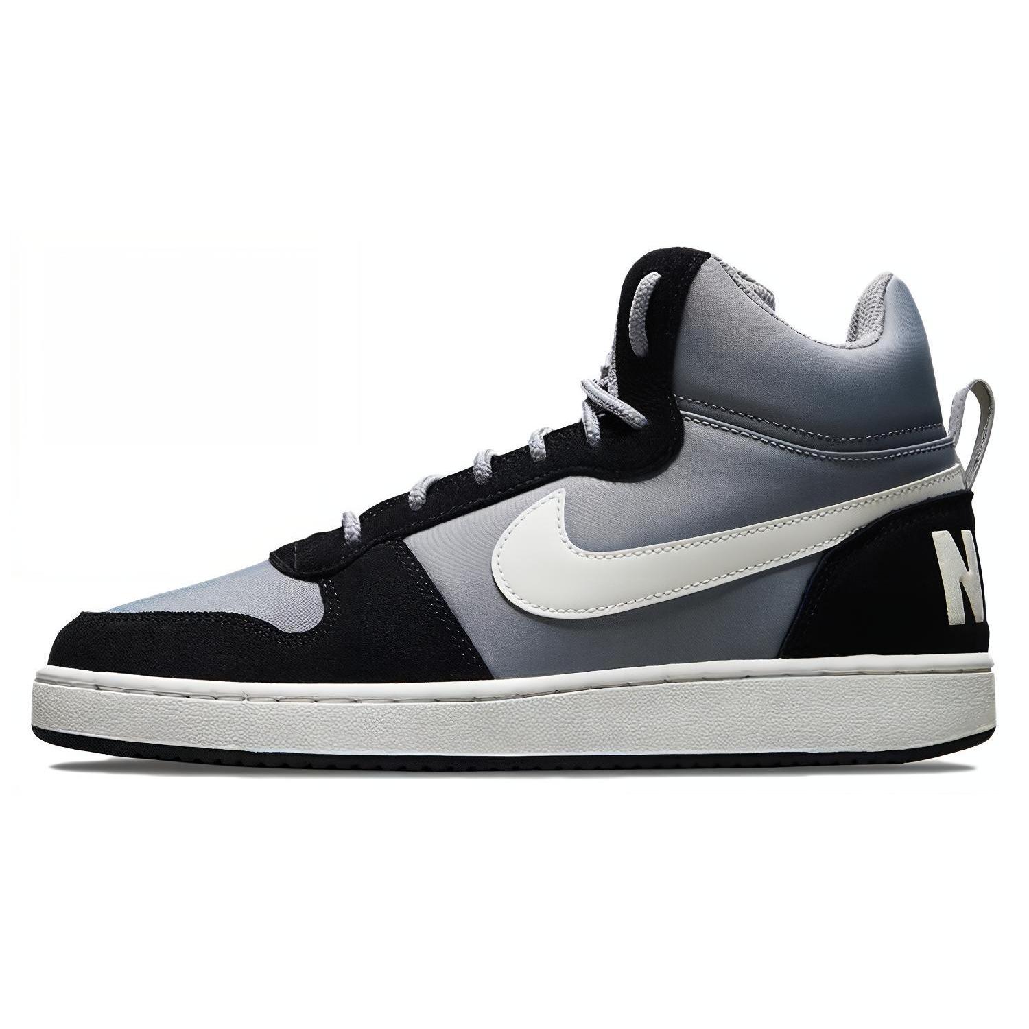 

New Nike Court Borough Mid Premium Matte Silver Black 844884-005 39