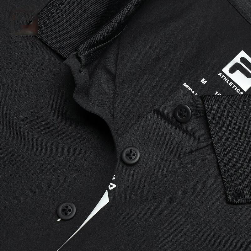 Fila Tennis 88 Solid Color Casual Tennis Sports Versatile Short Sleeve Polo Shirt Women Tops Deep-Black A11W423134F-BK