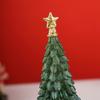 Resin Christmas Tree Figurine Ornament Miniature Christmas Tree Decoration for Living Room Bedroom Office Desk Display