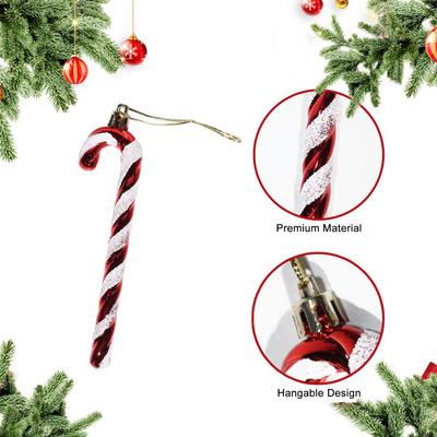 Realistische Zuckerstangen-Dekoration Weihnachts-Zuckerstangen-Ornamente Set 6 Plastik Verdrehte Zuckerstangen 12 Grün Weiß Weihnachten für Feiertag