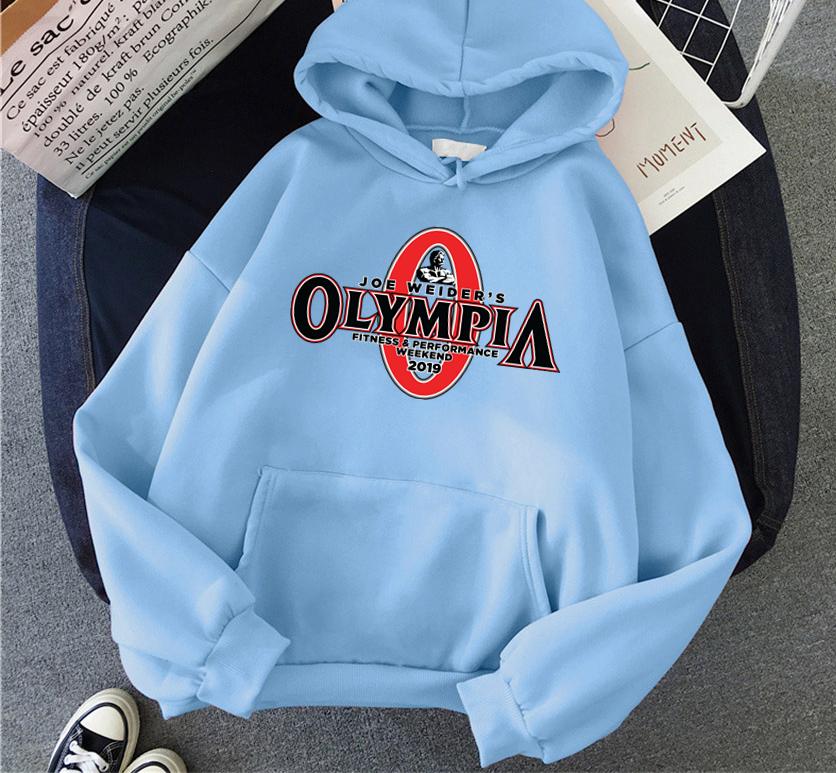 OLYMPIA Bedruckte Fitnessstudios Harajuku Lustiger Damen-Hoodie Kleidung Herren Damenmode Hoodies Übergroßes Sport-Sweatshirt Kapuzenpullover Unisex