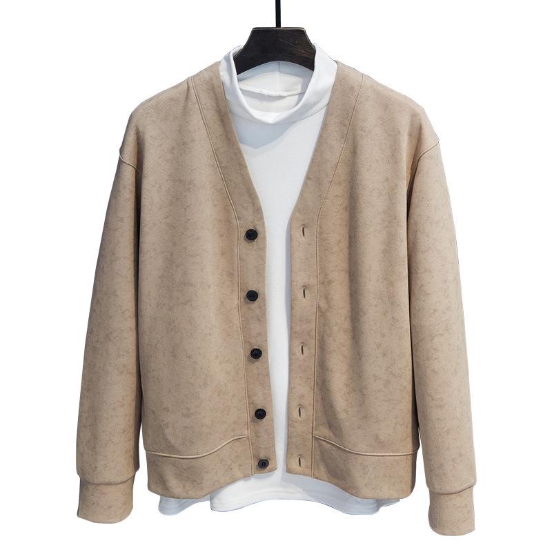 Men's Plus Size V-Neck Knit Cardigan - Autumn Business Casual Top