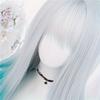 Blue White Gradient Bangs Straight Synthetic Wig with Ponytail Anime Party Cosplay Fashion 2025 New Fiber Hairdo