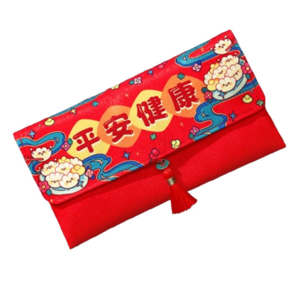 Traditional 2025 New Year Money Bag Cloth Red Pocket Cartoon Lucky Money Packet  Kids Gift