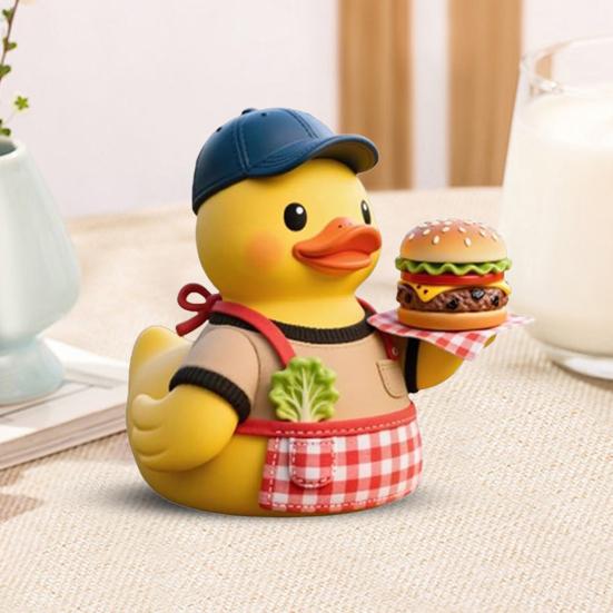 BBQ Duck Figurine Collectible Tabletop Duck Decoration Resin Duck Statue for Shelf Cabinet Bathroom Decor Ducks Enthusiasts Gift