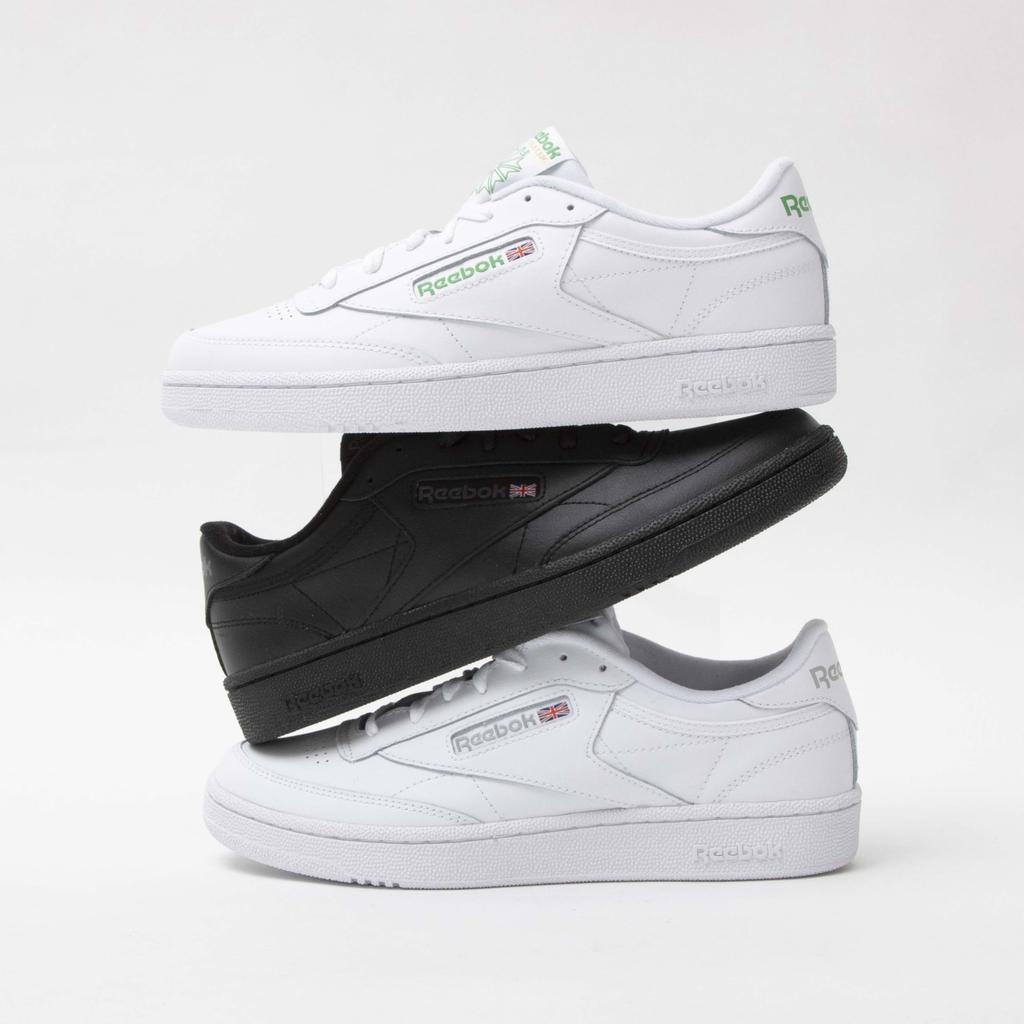 Reebok Club C 85 Size cm Men's Sneakers, White/Green, 25.0