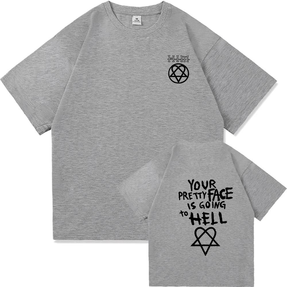 Your Pretty Face Is Going To Hell TShirt Him Ville Valo Men Clothing Harajuku Vintage Unisex High Quality Cotton Fan Gift Tees