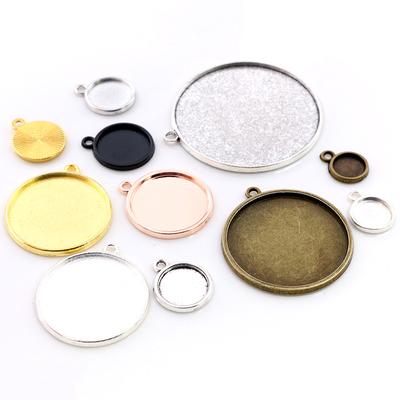 8/10/12-40mm Innenmaß Klassisch 7 Farben Beschichtet Einseitig Einzeln Hängend Einfacher Stil Cabochon-Basis Fassung Anhänger Anhänger