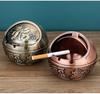 European Style Ashtray with Lid: Trendy, Drop-Proof, Anti-Fly Ash, Odor-Resistant, Luxury Living Room Decor.