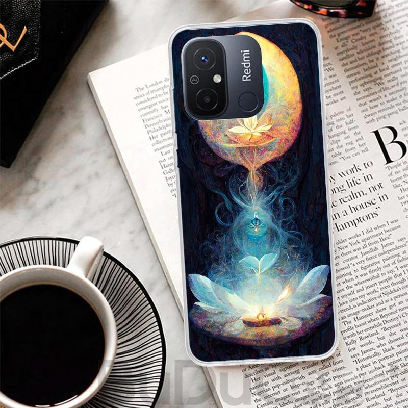 Buddhist Fire Lotus Cover For Xiaomi Redmi 13 13C 14C 12 12C 10 10C 9 9C 9T 9A Phone Case 10A 8A 8 7A 7 6A 6 K80 K70 K60 K20 K40