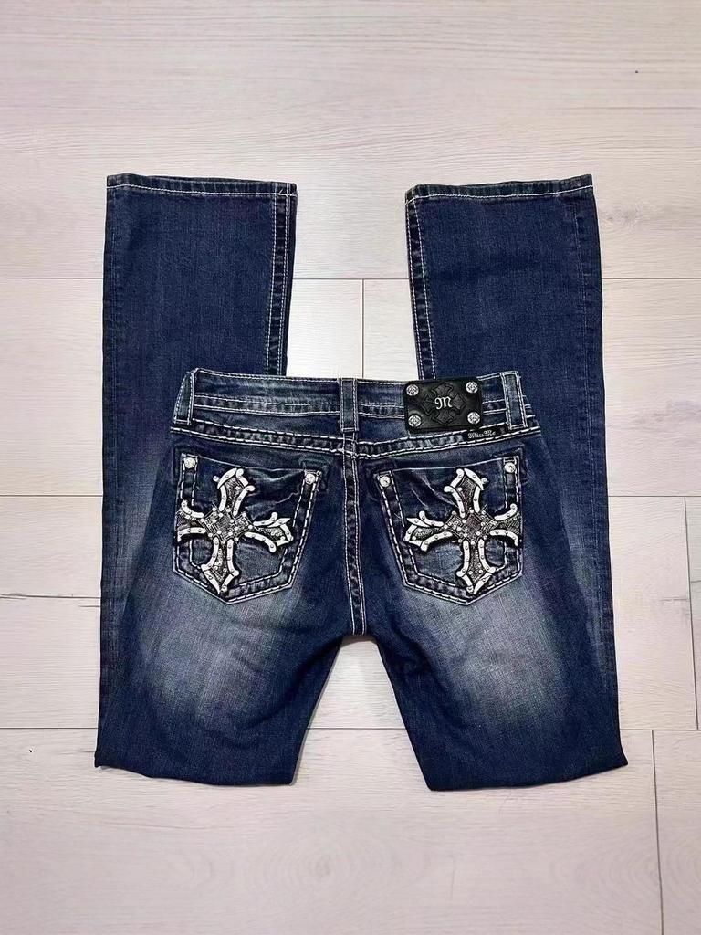 European American Slim Fit Elastic Denim Jeans - Autumn/Winter Retro Style