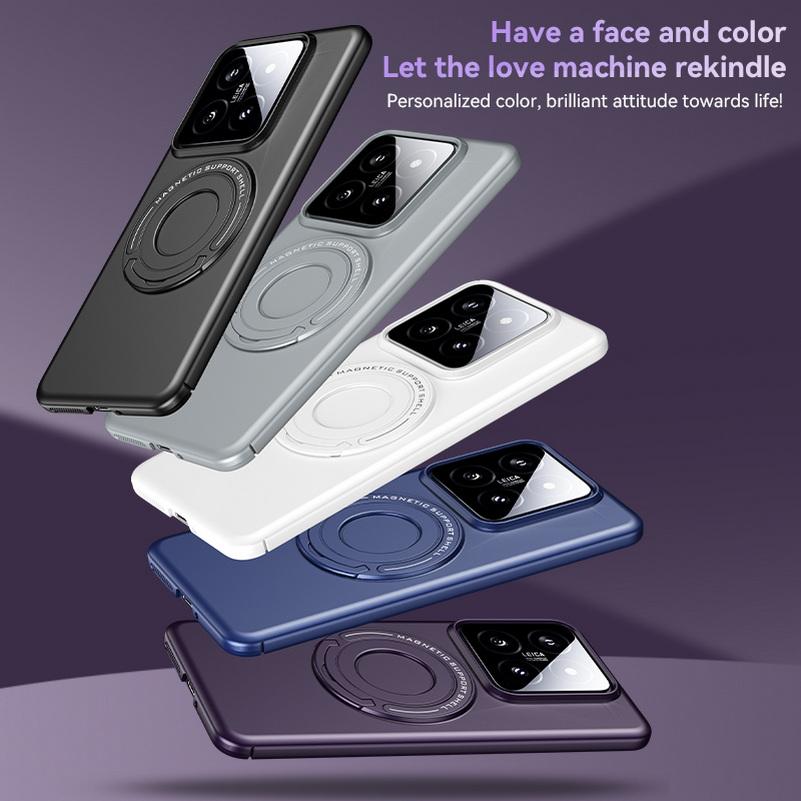 Metall Starke Magnetische Absorption Hülle Für Xiaomi 14 Pro Xiaomi14 Mi 14 Pro Matt Auto Halter Schutzhülle