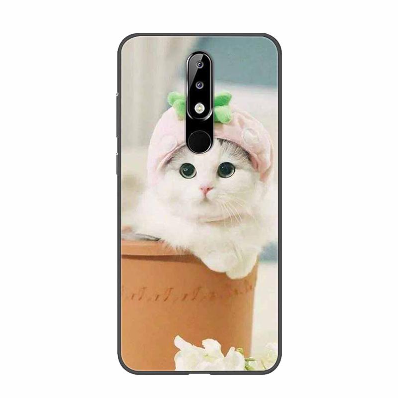 Per Nokia 6.1 Plus Custodia Adorabile Morbido Silicone Cartone Animato Gatto TPU Custodie per Telefono per Nokia X6 Copertura 6.1Plus Carina Coque per NokiaX6 Guscio