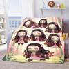 Nezuko Anime Lightweight Flannel Blanket Soft Warm Throw Cozy Blanket for Sofa Bed Home Decor -QJY