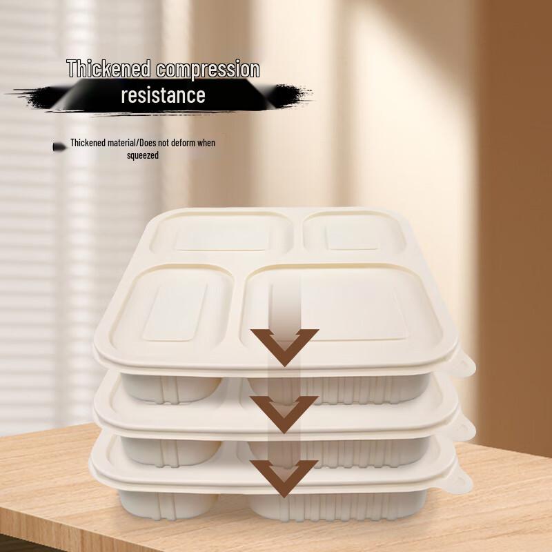 Einweg-4-Fach Biologisch abbaubarer Lebensmittelbehälter