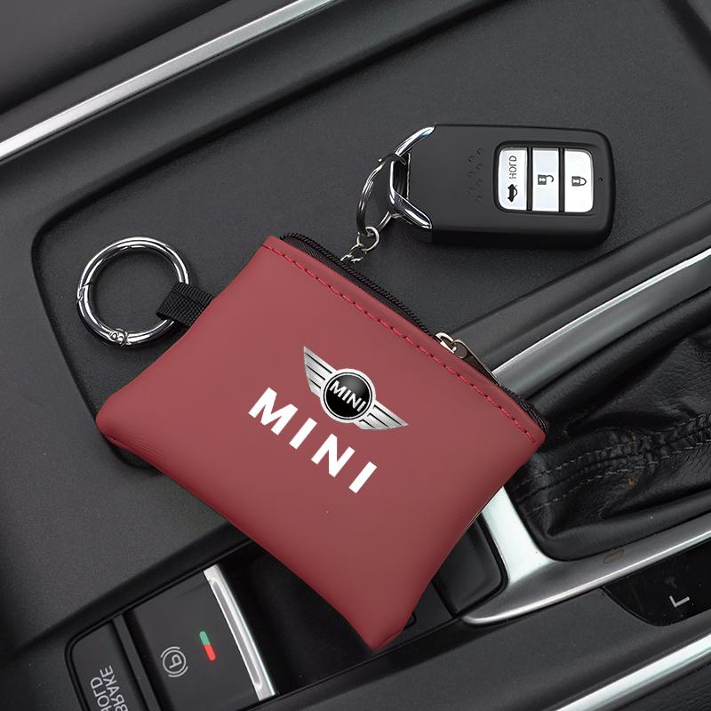 Car Leather Key Case Keychain Mini Storage Bag Auto Accessories For MINI Cooper R56 F56 R50 JCW Cabrio Aceman Countryman Clubman