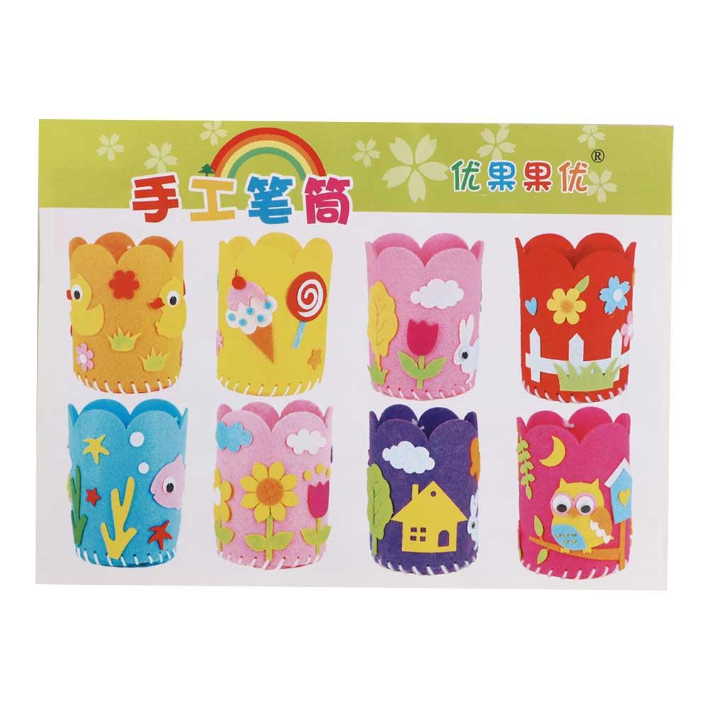 Toys Arts Crafts For Children Handwork Pen Container DIY Pencil Holder Non-Woven DIY Pen Holder