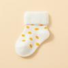 5Pair Newborn Baby Socks Winter Fleece Lined Thickened Sole Soft Cotton Loose Cuff Infant Floor Grip Socks for Crawling Comfortable Warm Footwear