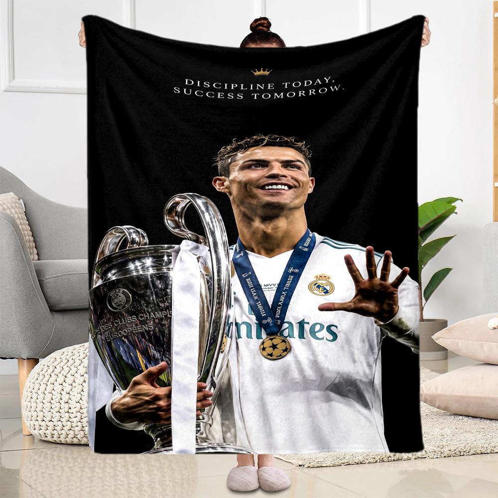 Ronaldo's Legacy Football Blanket Soft Warm Cozy Perfect for Chair Couch Sofa Four Seasons Universal Warmthful Decor