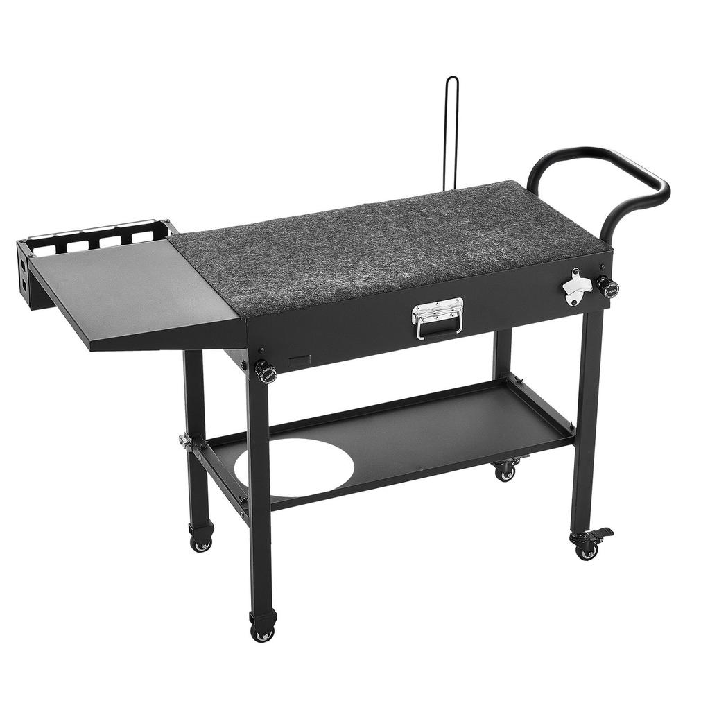 Outdoor Grill Cart, 787 x 432mm Tabletop Size Grilling Table, Foldable Outdoor Cooking Table with Tissue Holder, Hooks, Wheels, Side Table, BBQ Prep