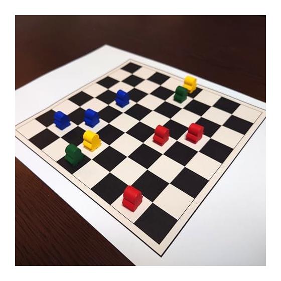 Wooden human figure set of 20 pieces 14x16x10mm (red, blue, green, yellow) | Board games, crafts, educational materials
