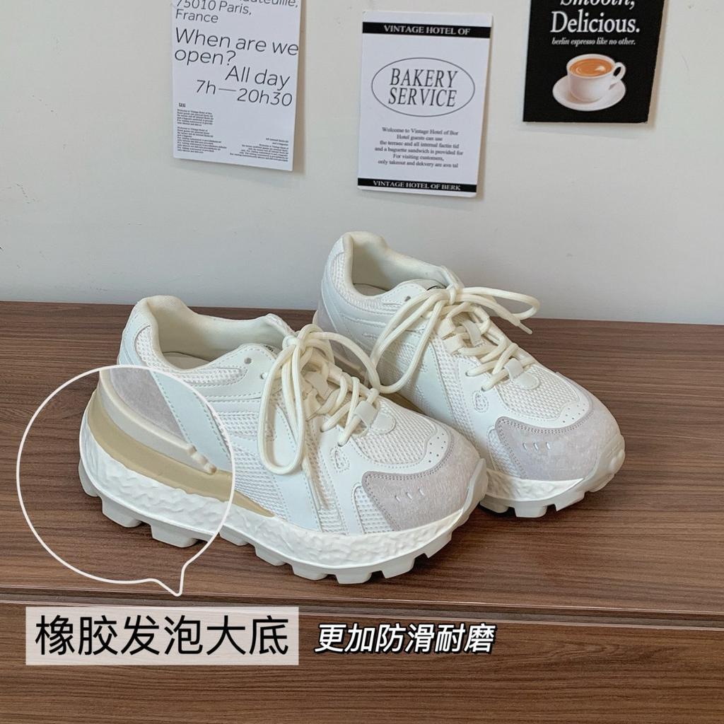 Thick-soled heightening 8CM dad shoes women's 2025 summer new breathable mesh casual sports shoes versatile muffin shoes