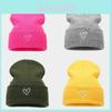 Knitted Heart Embroidery Beanie Hat For Winter Warmth And Casual Style