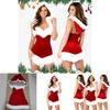 Sexy Women Santa Christmas Costume Soft Touch Velvet Dress For Festive Parties