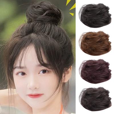 Perruque chignon avec bande élastique, chouchou, Extension de cheveux naturels moelleux, coiffure sans trace, boule de viande, bandeau pour cheveux lisses, accessoires pour cheveux
