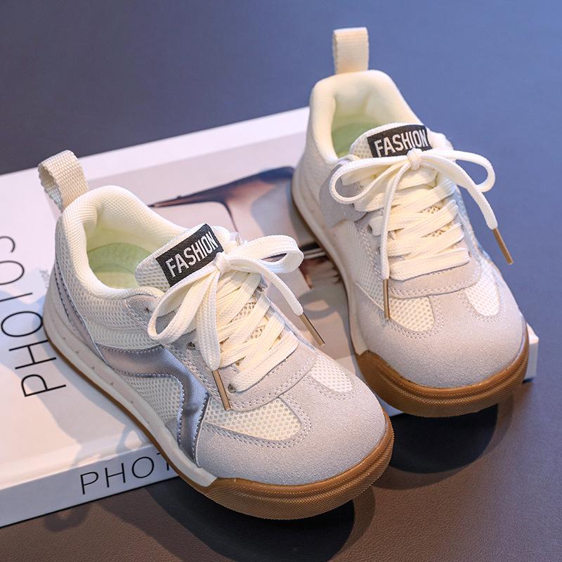 Girls shoes children's moral training shoes 2025 spring and autumn new girls sports shoes medium and older children's mesh breathable casual shoes