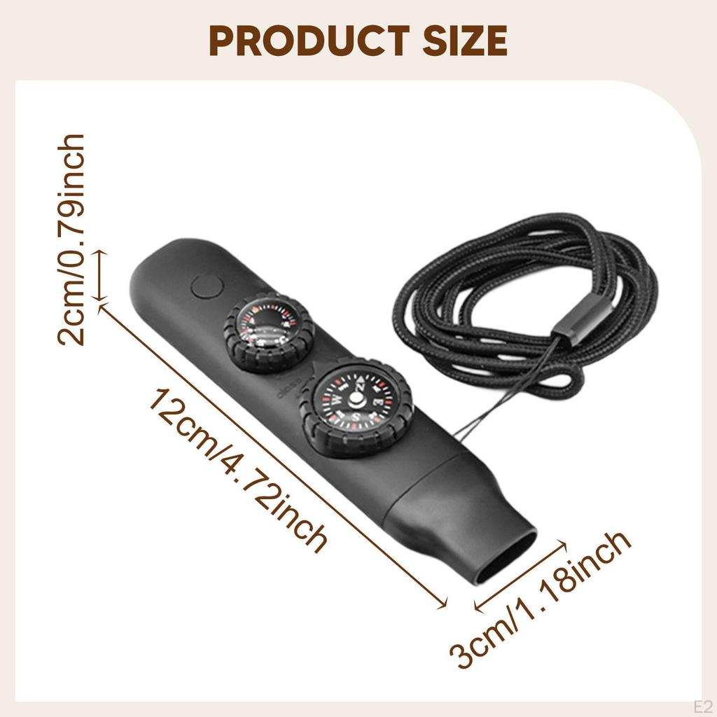 Nödvissel Överlevnad Multifunktionell Kompass Praktisk Utomhus med Snodd för Camping Kajakpaddling