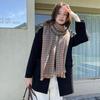Petit foulard à carreaux Foulard doux imitation cachemire pour femme Foulard moyen et long Châle Foulard chaud