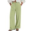 Women's -Color Casual Straight-Leg High-Waisted Wide-Leg Pants With Pockets