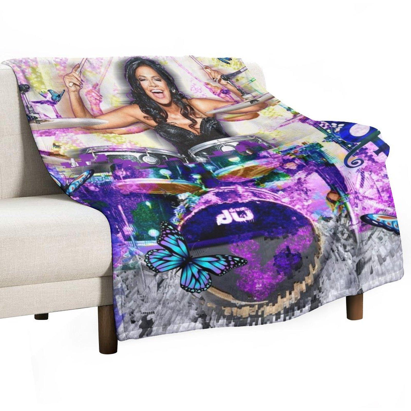 Sheila E. drummer - Prince drum woman - digital art by IonaArtDigital Throw Blanket Furrys Retros Sleeping Bag Blankets 30x40in