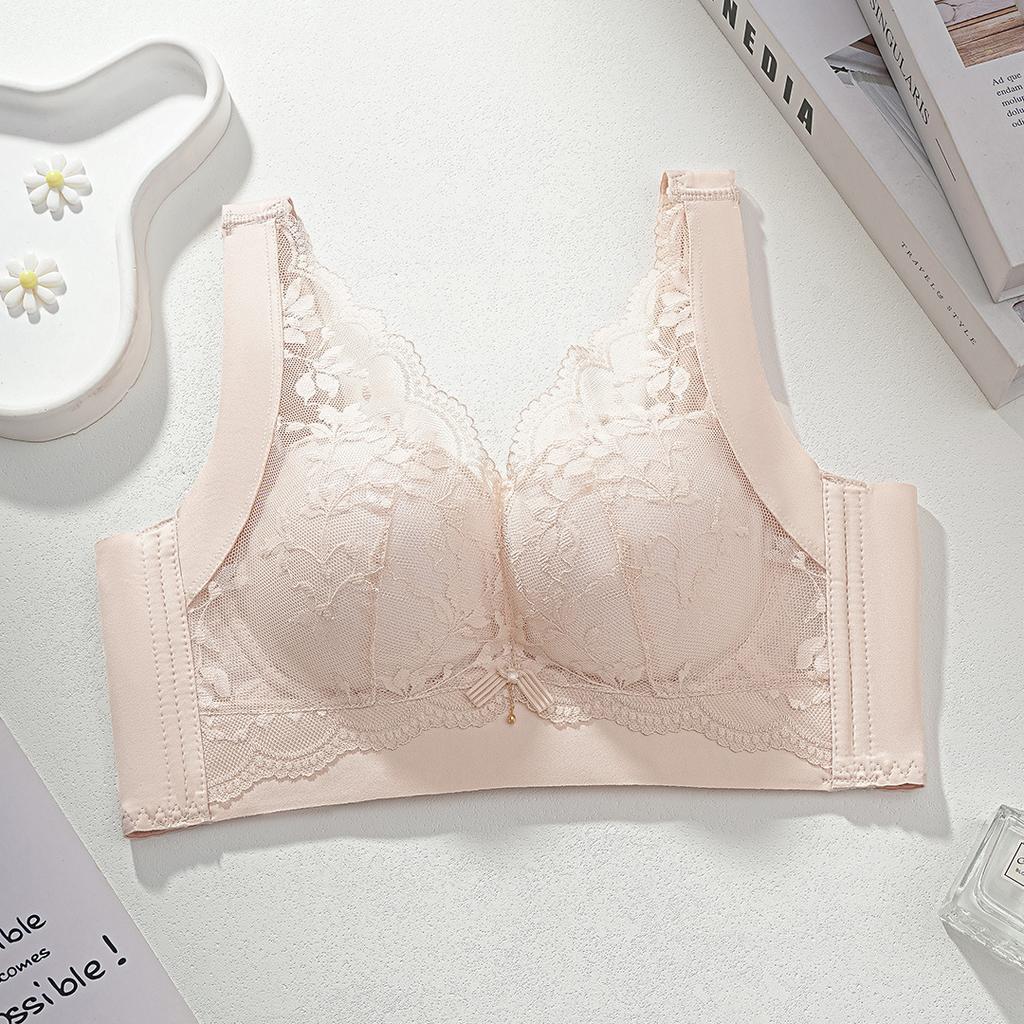 Medium thickness, small breasts, large gathering lace bra, non-magnetic women's vest, bra, closed breast adjustment bra