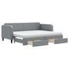 VidaXL Daybed with Trundle and Drawers Light Grey 80x200 Cm Fabric 3196865