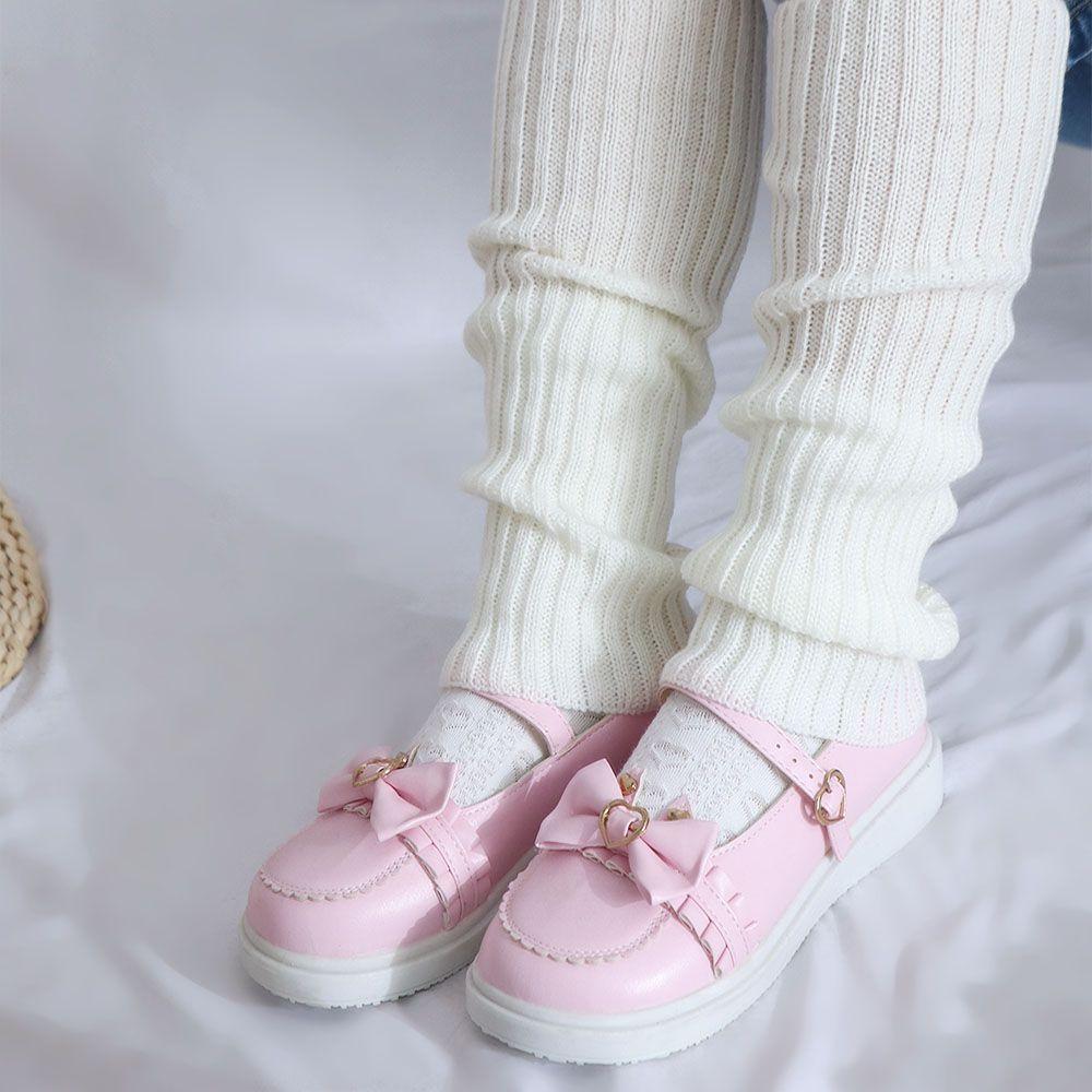 Japanese Girl Knitted Autumn Wool Ball Lolita Knee Cover Leg Warm Socks Foot Cover Leg Warmers