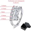 Smyoue 10 Gems Full Moissanite Rings for Women Sparkling Flawless Lab Created Diamond Wedding Band S925 Silver Jewelry