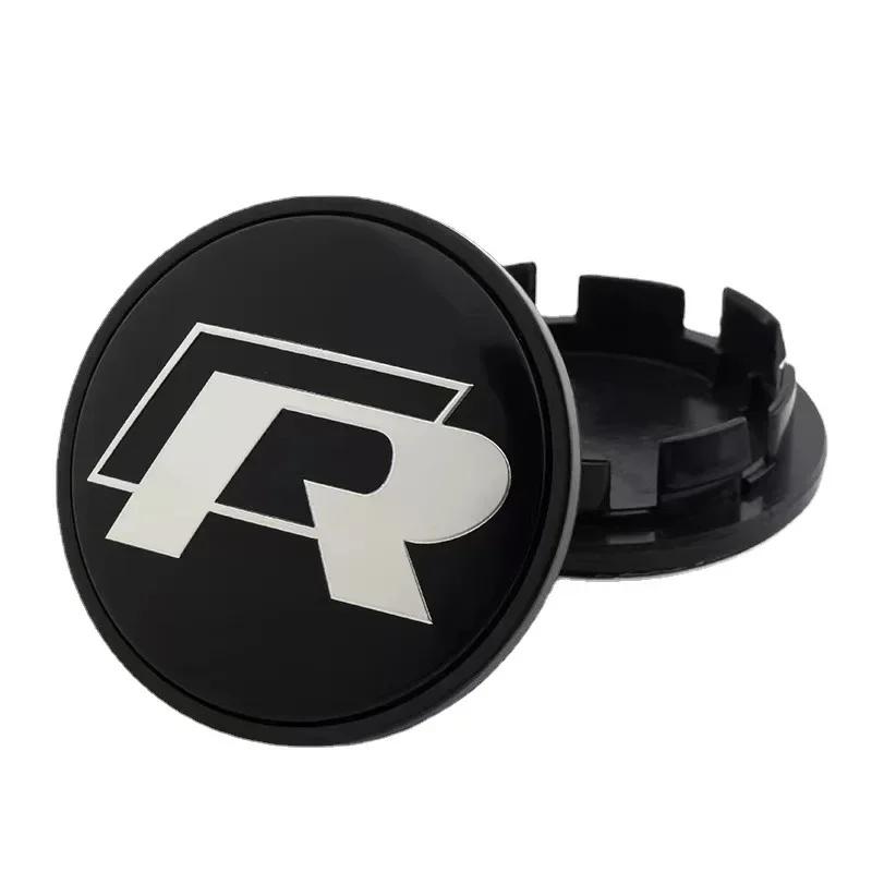 Nowe Nowe 4 szt. 65mm Naklejka z Emblematem na Koło Samochodowe 60mm Osłona Piasty Do Volkswagen VW Jetta R Rline Touran POLO Golf MK4 MK5 MK