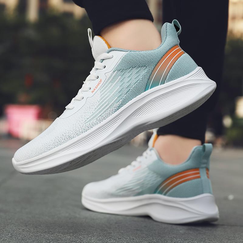 Baskets légères et respirantes pour hommes, chaussures de course, de marche, en tricot, à la mode, baskets décontractées