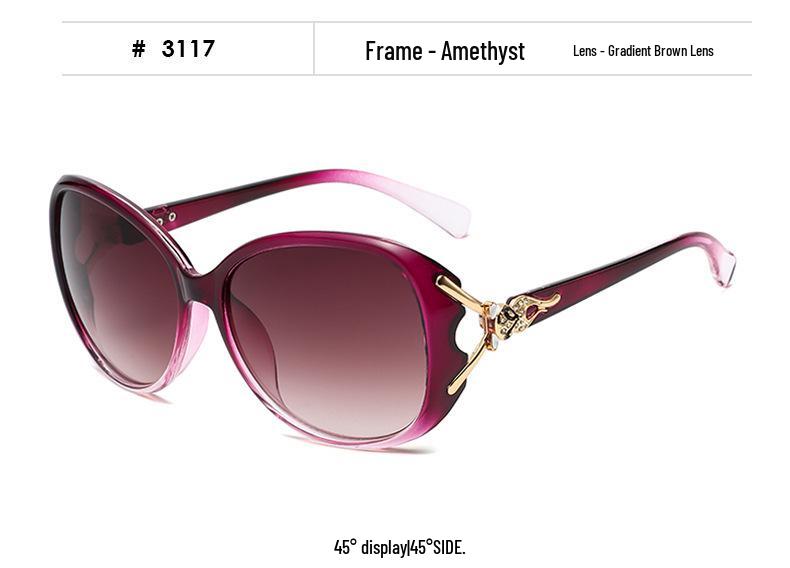 Women's Polarized Rhinestone Fox Head Sunglasses - Fashionable UV Protection