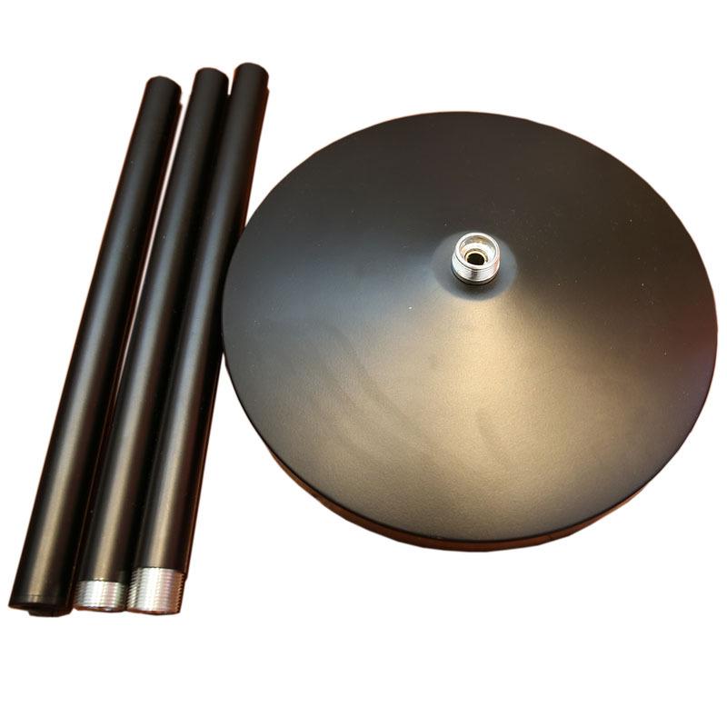 Large Round Base Floor Lamp with Metal Pole and Moxibustion Stand
